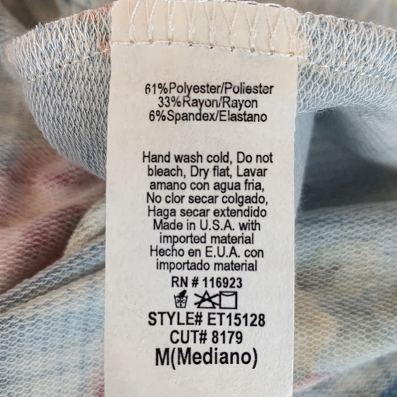 Easel Blouse Top Floral Print Cap Sleeve Flowy Size Medium - Picture 10 of 11